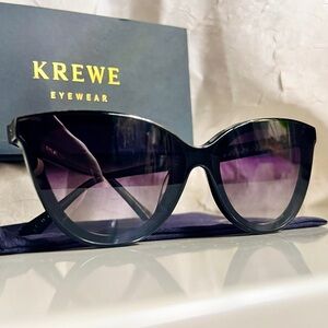 KREWE Sunglasses - MONROE - Black and Black + Crystal
